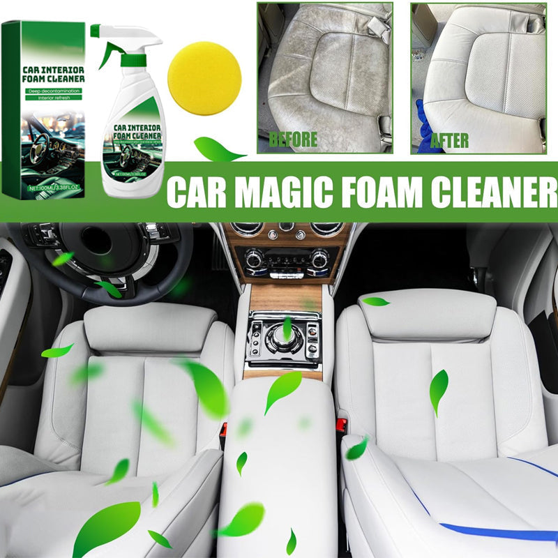 🔥Family Essentials🔥Effective Car Interior Foam Cleaner with Sponge