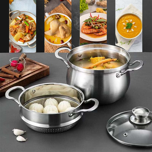 💥Family Essentials💥Multipurpose Large Capacity Stainless Steel Steamer Pot