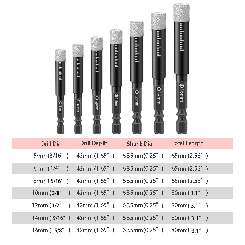 🔩 Hot sale Hexagonal Shank Drill Bits for Marble /Tile /Stone