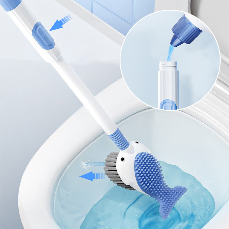 Wall-Mounted Suction Cup Toilet Cleaning Brush Set