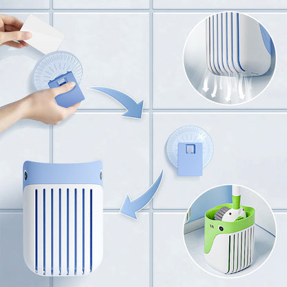 Wall-Mounted Suction Cup Toilet Cleaning Brush Set