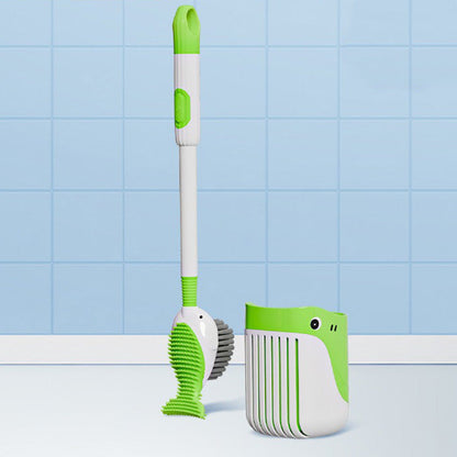 Wall-Mounted Suction Cup Toilet Cleaning Brush Set