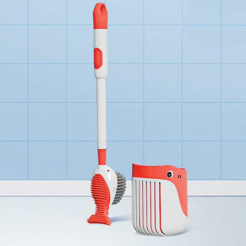 Wall-Mounted Suction Cup Toilet Cleaning Brush Set