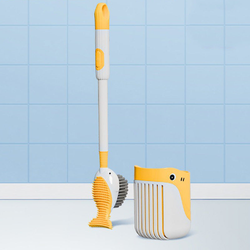 Wall-Mounted Suction Cup Toilet Cleaning Brush Set