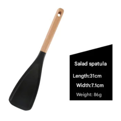 Silicone Salad Spatula with Wood Handle