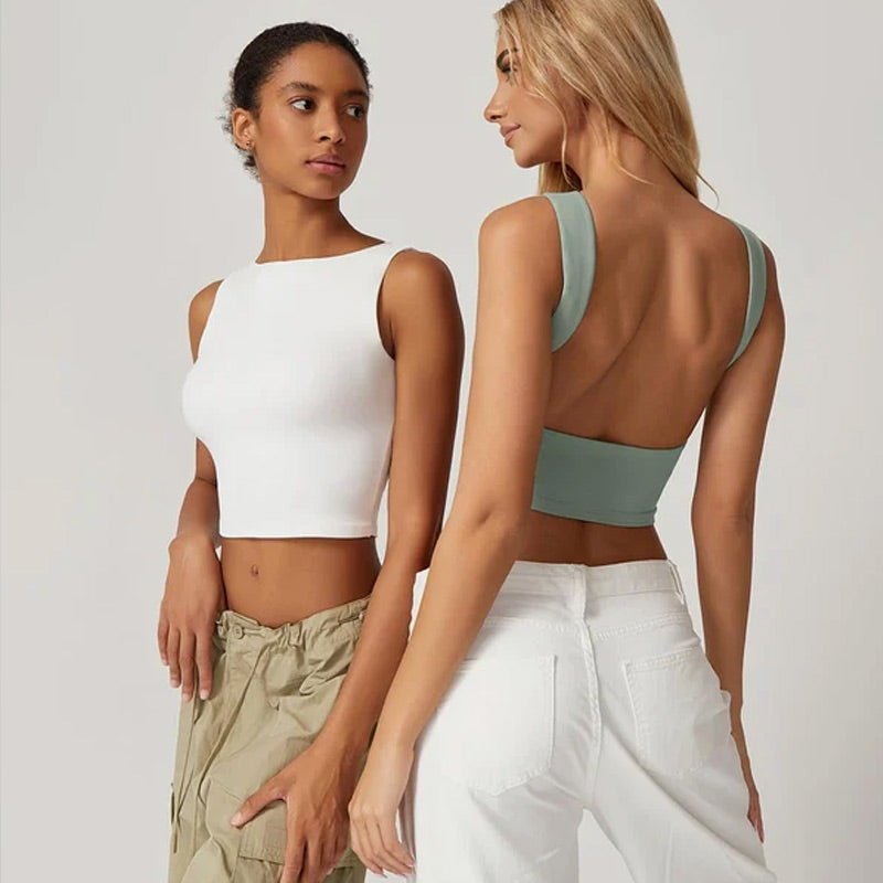 💖High Neck Slim Fit Crop Tank Shirt Y2k Tops