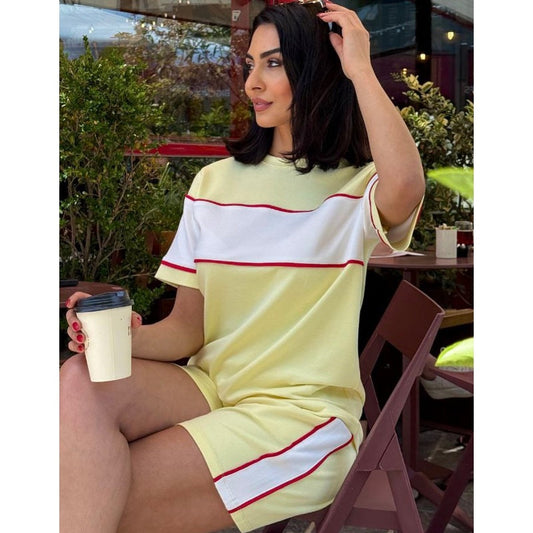 Women's Crew Neck Short Sleeve and Shorts Set