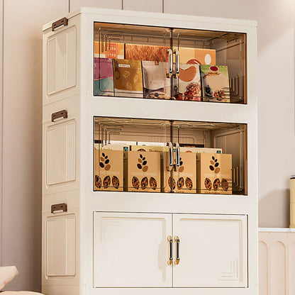 Foldable Storage Box With Lid, 1-5 layers of holders with wheels for kitchen, bedroom, bathroom, warehouse, kitchen, home storage, stackable organizer🗄️