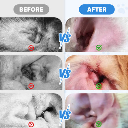 📢✨ Pet Ear Cleaner - Gentle Formula with Soothing Aloe for Dogs & Cats, Prevents Infections & Odor 🌿