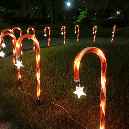 Christmas Outdoor Solar Candy Cane Lights