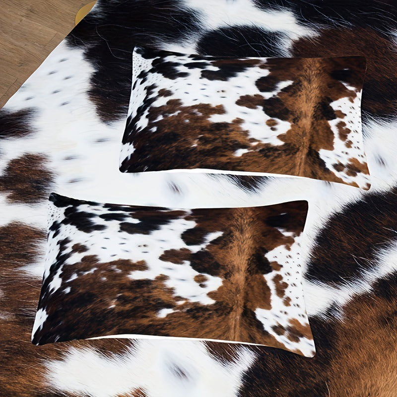 🐮🛏️ Cow Print Duvet Cover – Soft & Lightweight, Fun Design, Complete Set ✨