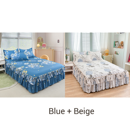 🛏️ 3-Piece Ruffled Bed Skirt Set – Elegant Design, Easy Fit & Complete Coverage 🛌