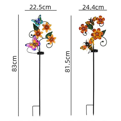 Colorful Butterfly & Flower Outdoor Solar Garden Light
