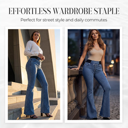 👖 Women's High-Waist Stretch Flare Denim Jeans