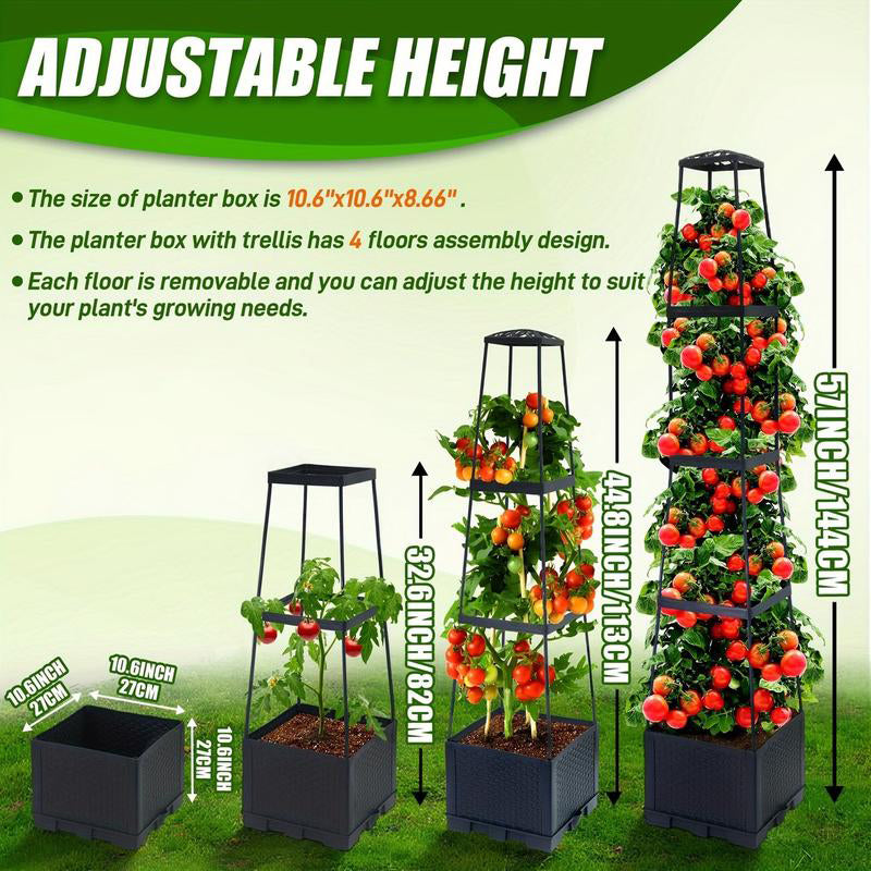 Garden Raised Bed Planter Boxes with Trellis