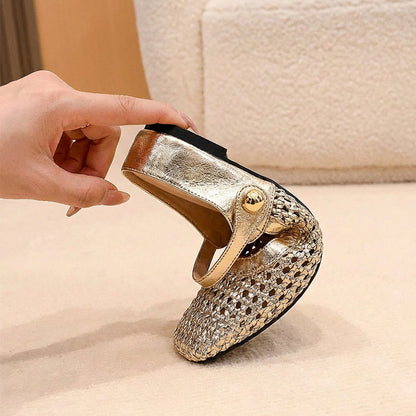 Women's Woven Square-Toe Mary Jane Mules