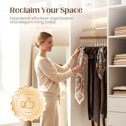 👕360° Swivel Multi-Hook Wardrobe Organizer--10 clips