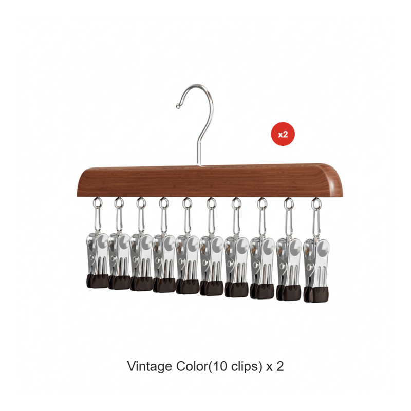 👕360° Swivel Multi-Hook Wardrobe Organizer--10 clips