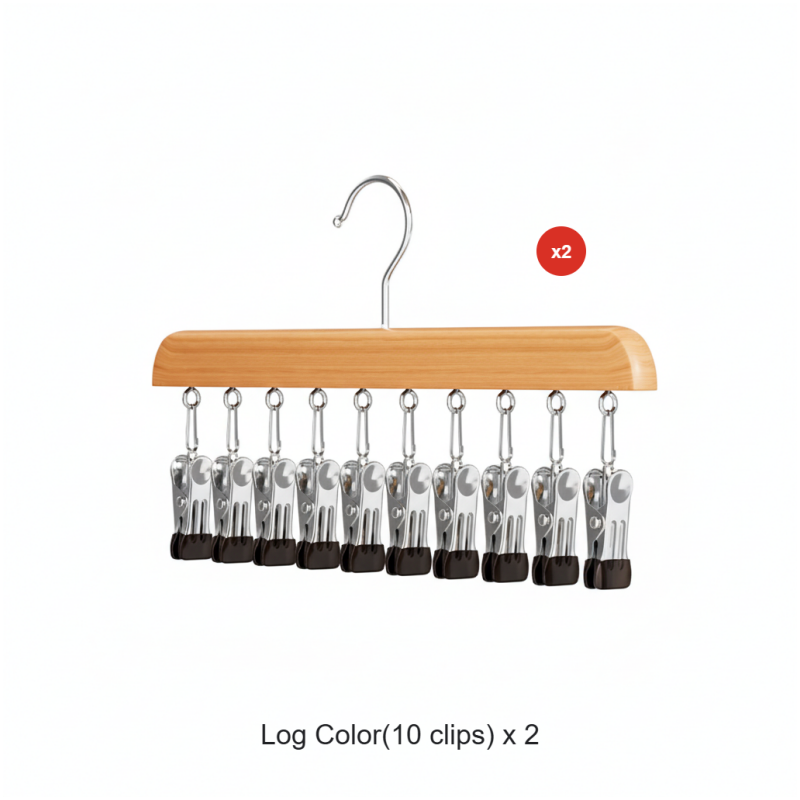 👕360° Swivel Multi-Hook Wardrobe Organizer--10 clips