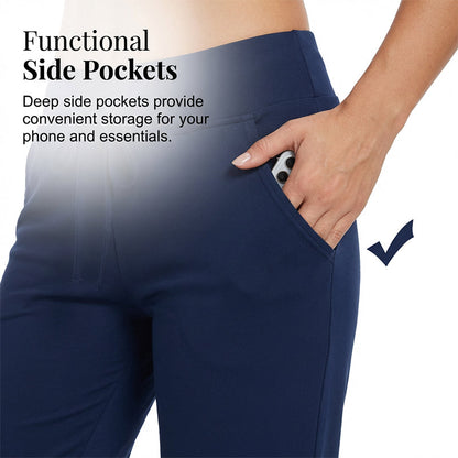 Drawstring Waist Cropped Sweatpants – Soft Polyester, Capri-Length & Side Pockets