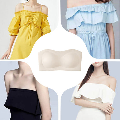 Strapless Push-Up Bra – 360° Non-slip, Wireless & Breathable. 🛡️✨