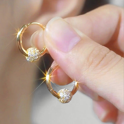 💍 Gold Circle Earrings with Small Ball – Delicate, Lightweight & Versatile ✨