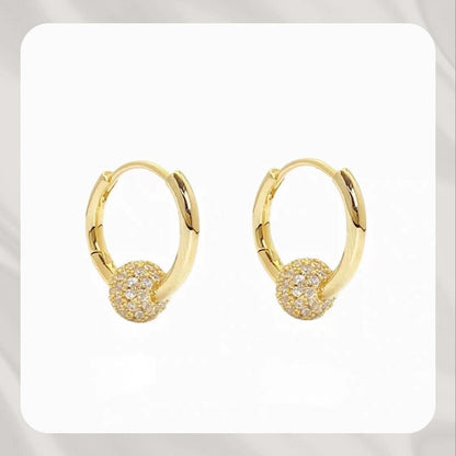 💍 Gold Circle Earrings with Small Ball – Delicate, Lightweight & Versatile ✨