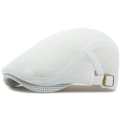 🧢Breathable Flat Cap with Adjustable Strap – Mesh Fabric, Classic Ivy Style & Built-in Sweatband – All-Day Comfort🌞