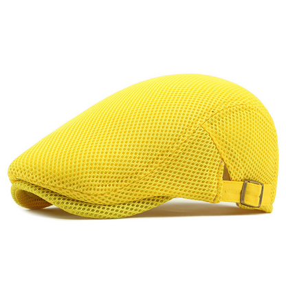 🧢Breathable Flat Cap with Adjustable Strap – Mesh Fabric, Classic Ivy Style & Built-in Sweatband – All-Day Comfort🌞