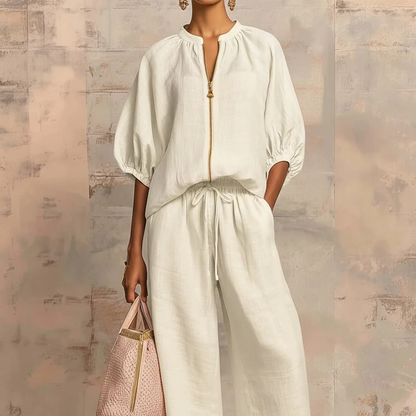 🔥Women's Solid Color 2-Piece Casual Tracksuit Set