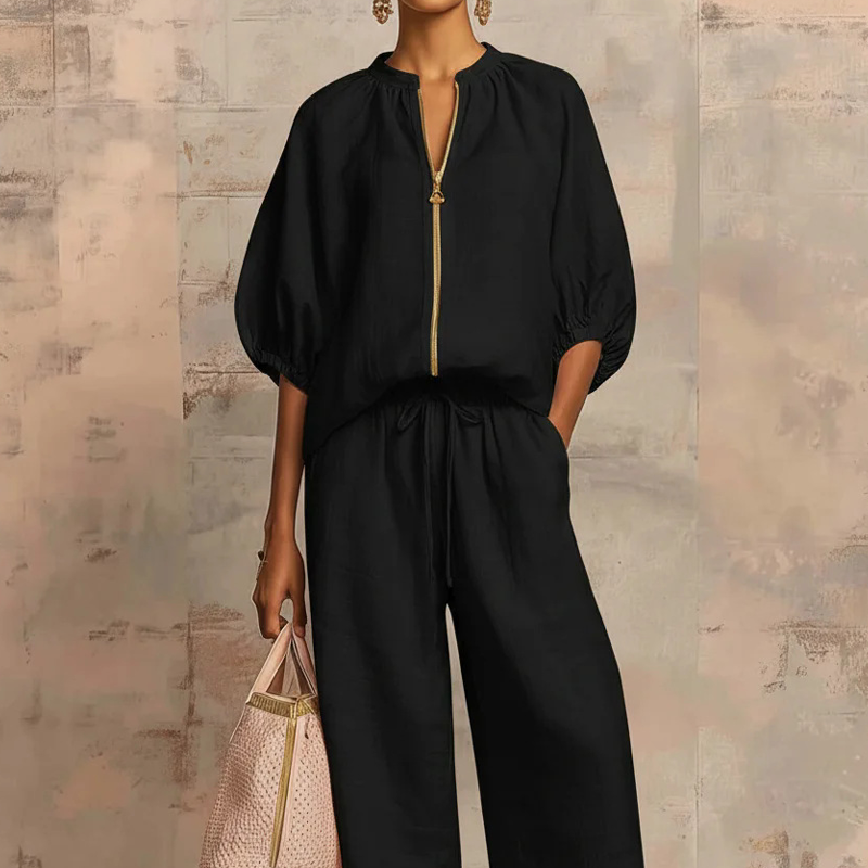 🔥Women's Solid Color 2-Piece Casual Tracksuit Set