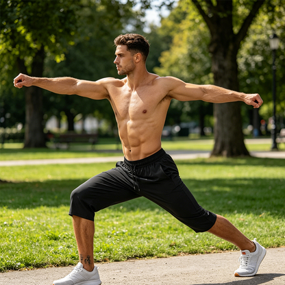 Men's Quick-drying Sports Capri Pants With Zipper Pockets 🩳💨
