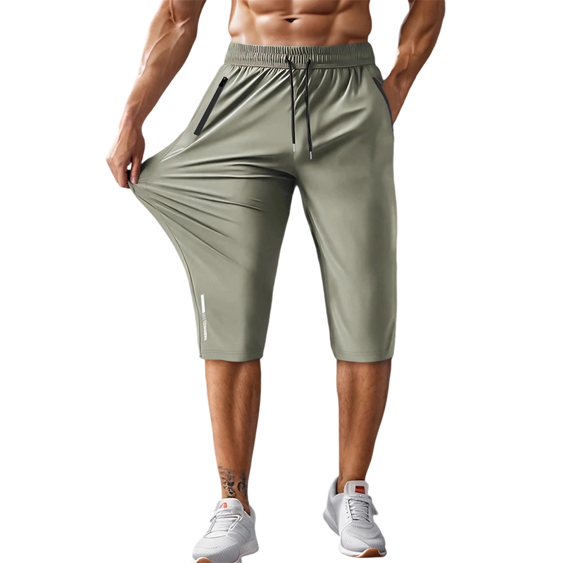 Men's Quick-drying Sports Capri Pants With Zipper Pockets 🩳💨