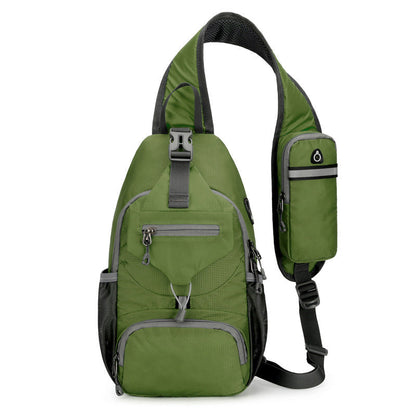 🎒Men's Outdoor Sling Crossbody Bag – Multi-Pocket, Water-Resistant, Breathable Back 🌦️