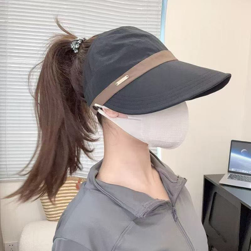 🧢 Women’s Wide Brim Sun Hat ✅ Ponytail Opening & UV Shade | Lightweight Outdoor Baseball Cap ☀️