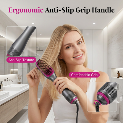 💥Professional 3-in-1 Hot Air Brush – Dry, detangle & volumize – 162K+ sold, salon results at home – smooth & shiny ✨🌀💨