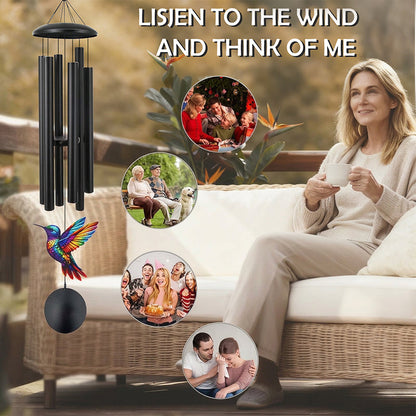 🎵💥 Vintage Metal Wind Chimes | Elegant Black Aluminium Garden Decor with Bird & Butterfly Accents for Patio & Porch