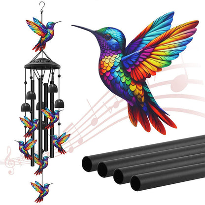 🎵💥 Vintage Metal Wind Chimes | Elegant Black Aluminium Garden Decor with Bird & Butterfly Accents for Patio & Porch