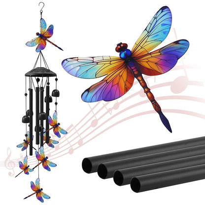 🎵💥 Vintage Metal Wind Chimes | Elegant Black Aluminium Garden Decor with Bird & Butterfly Accents for Patio & Porch