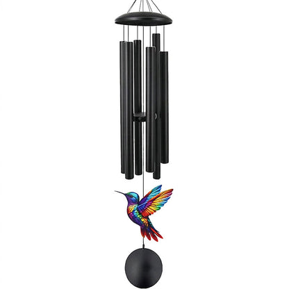 🎵💥 Vintage Metal Wind Chimes | Elegant Black Aluminium Garden Decor with Bird & Butterfly Accents for Patio & Porch