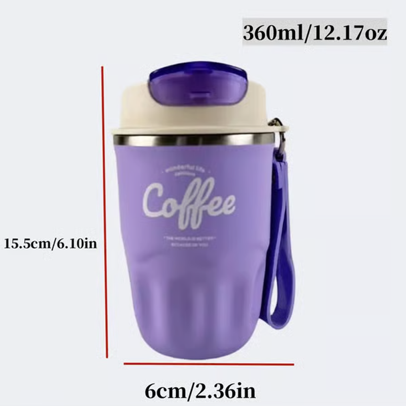 ☕ 316 Stainless Steel Coffee Vacuum Flask with Smart Temperature Display 🌡️