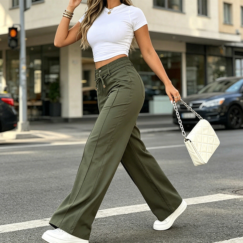 👖Women's High-Waisted Straight Leg Trousers