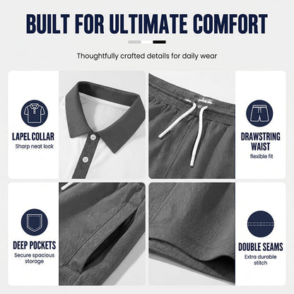 Men's Two-Piece Shirt and Shorts Set