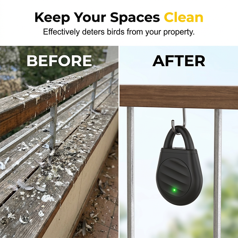 🔥Buy 3 get 2 free！🐦No more trouble from birds, beasts and locusts！Portable Ultrasonic Bird Repellent Keychain