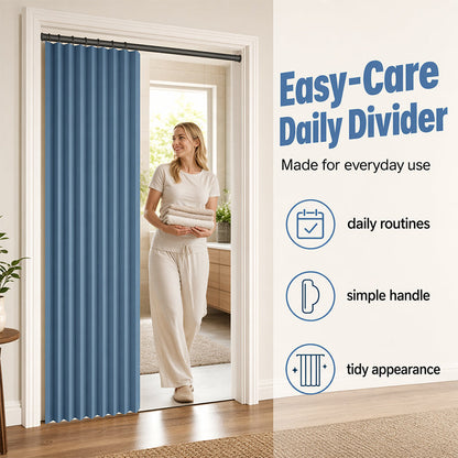 ⭐No-Drill Magnetic Accordion Door Curtain