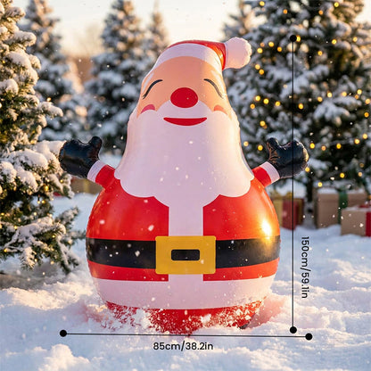 150cm Inflatable Santa Claus Tumbler with LED Light Christmas Outdoor Party Decoration