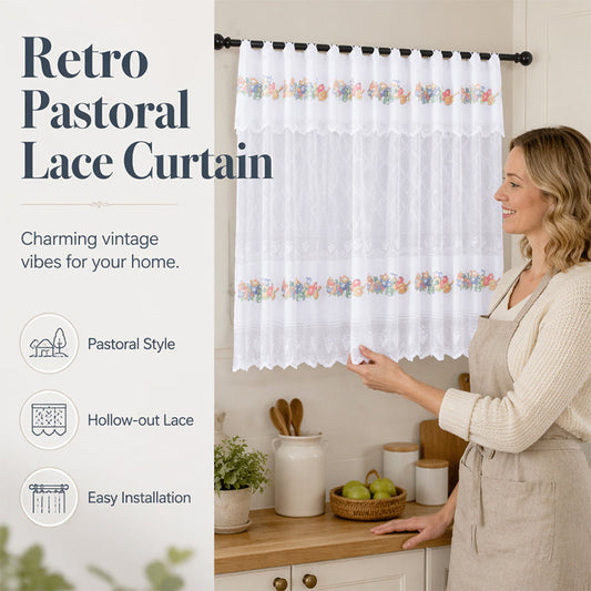 Retro Lace Short Kitchen Curtain