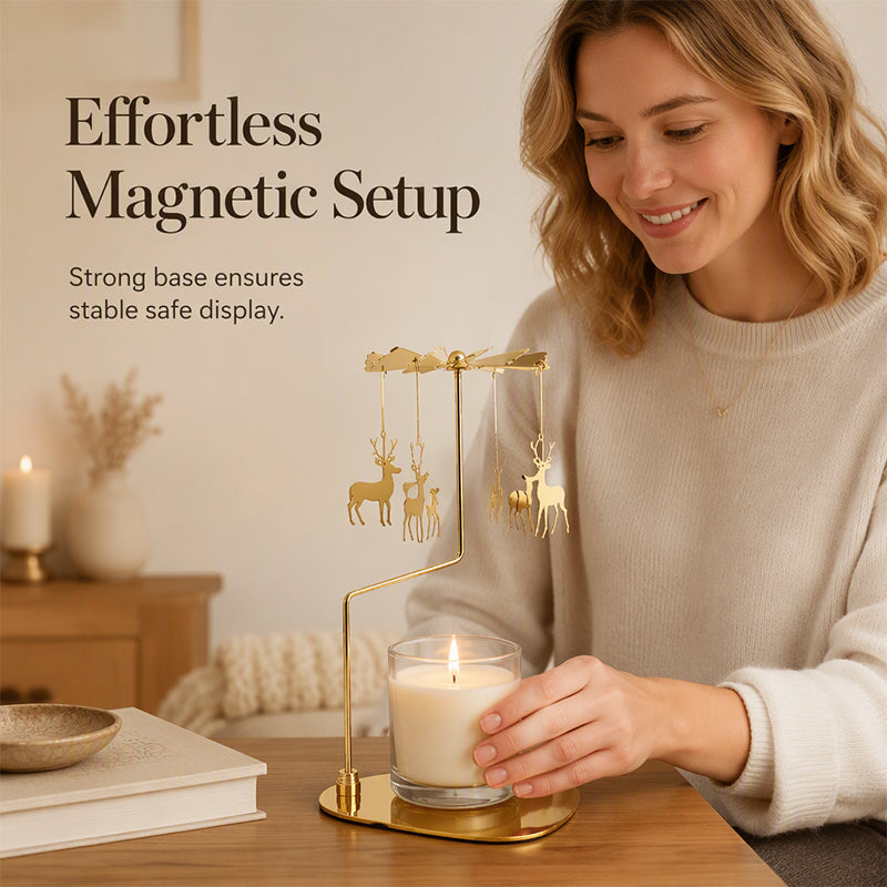 Decorative Gold Rotary Candle Holder