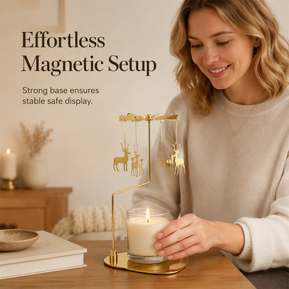 Decorative Gold Rotary Candle Holder