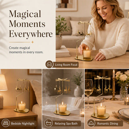 Decorative Gold Rotary Candle Holder